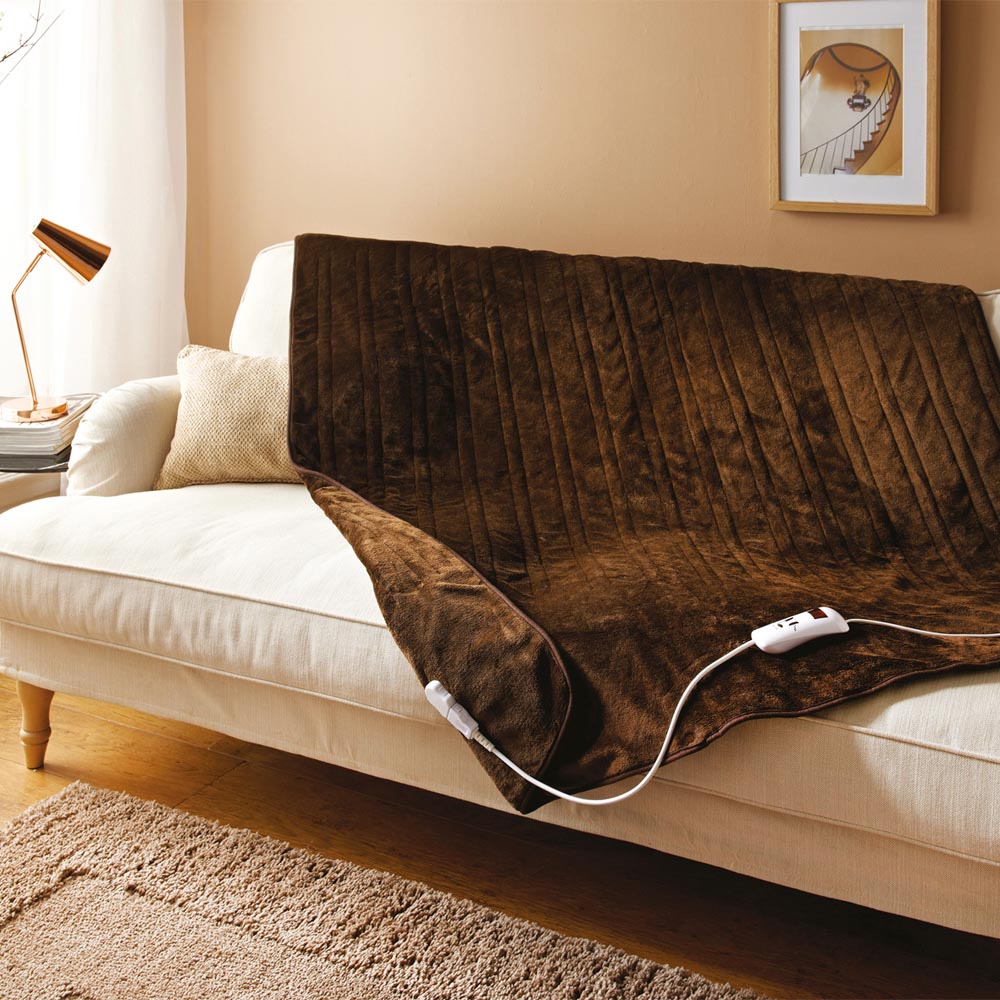 Bauer Luxury Brown Soft Touch Heated Throw 120 x 160cm Image 4