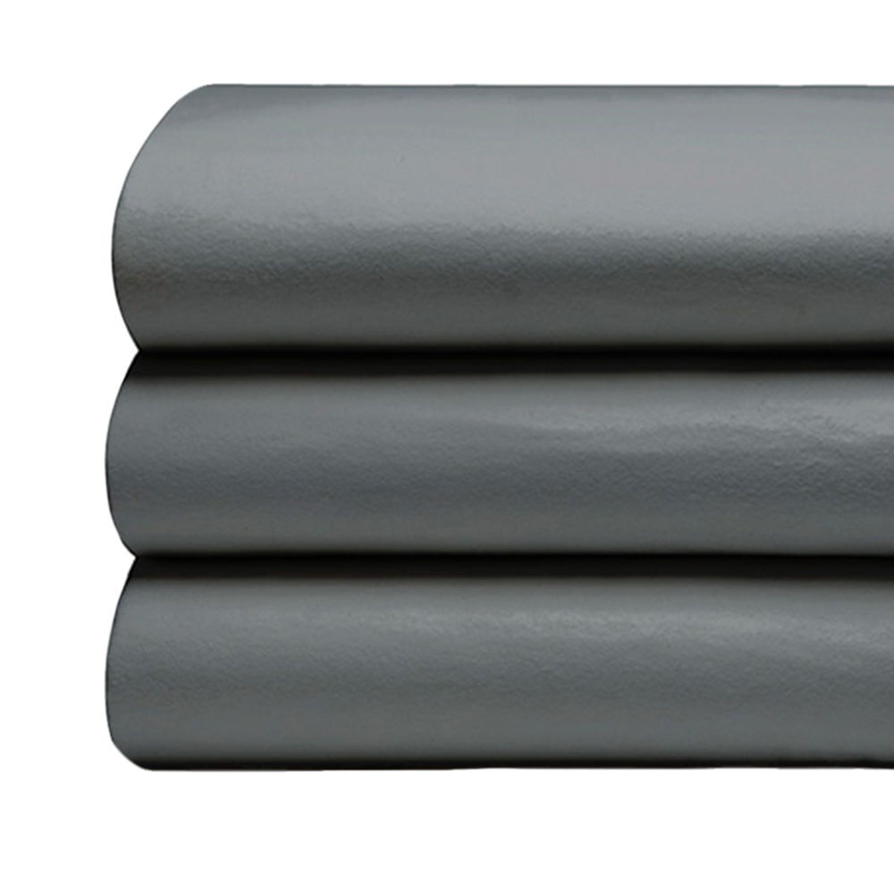 Serene Double Charcoal Brushed Cotton Flat Bed Sheet Image 2