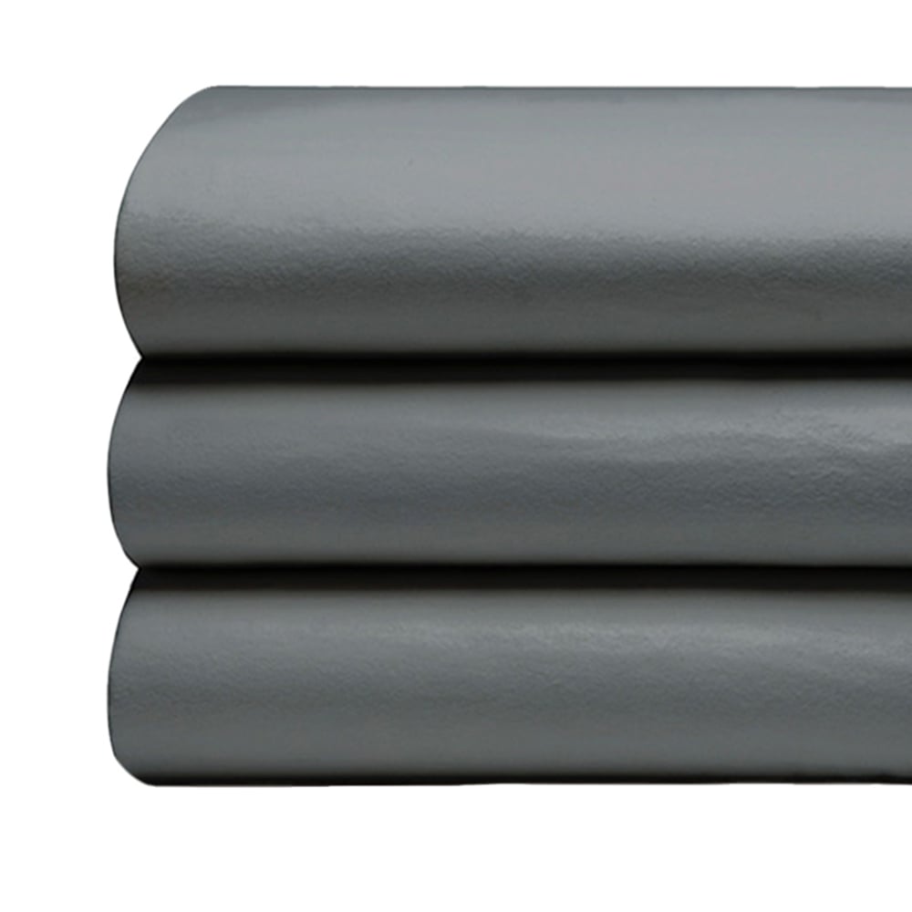 Serene Single Charcoal Brushed Cotton Flat Bed Sheet Image 2