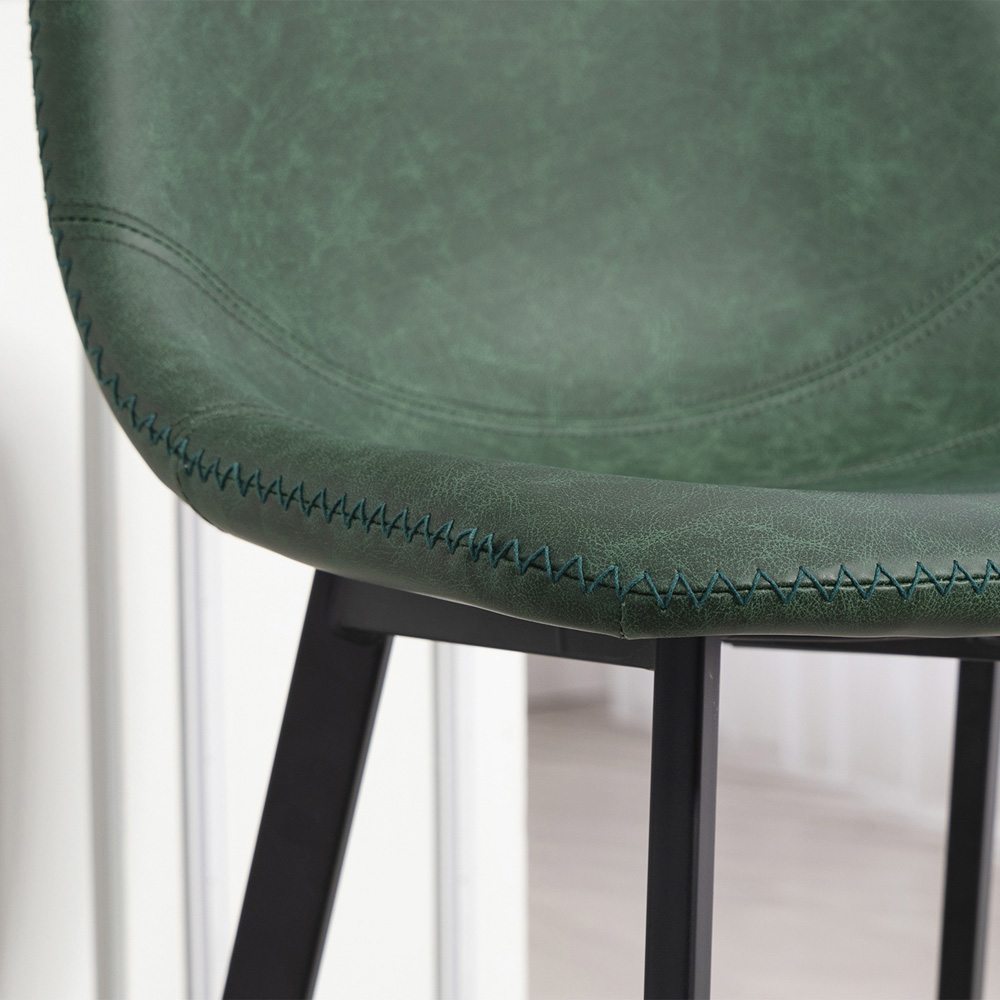 Portland Green Faux Leather Bar Stool Set of 2 Image 3