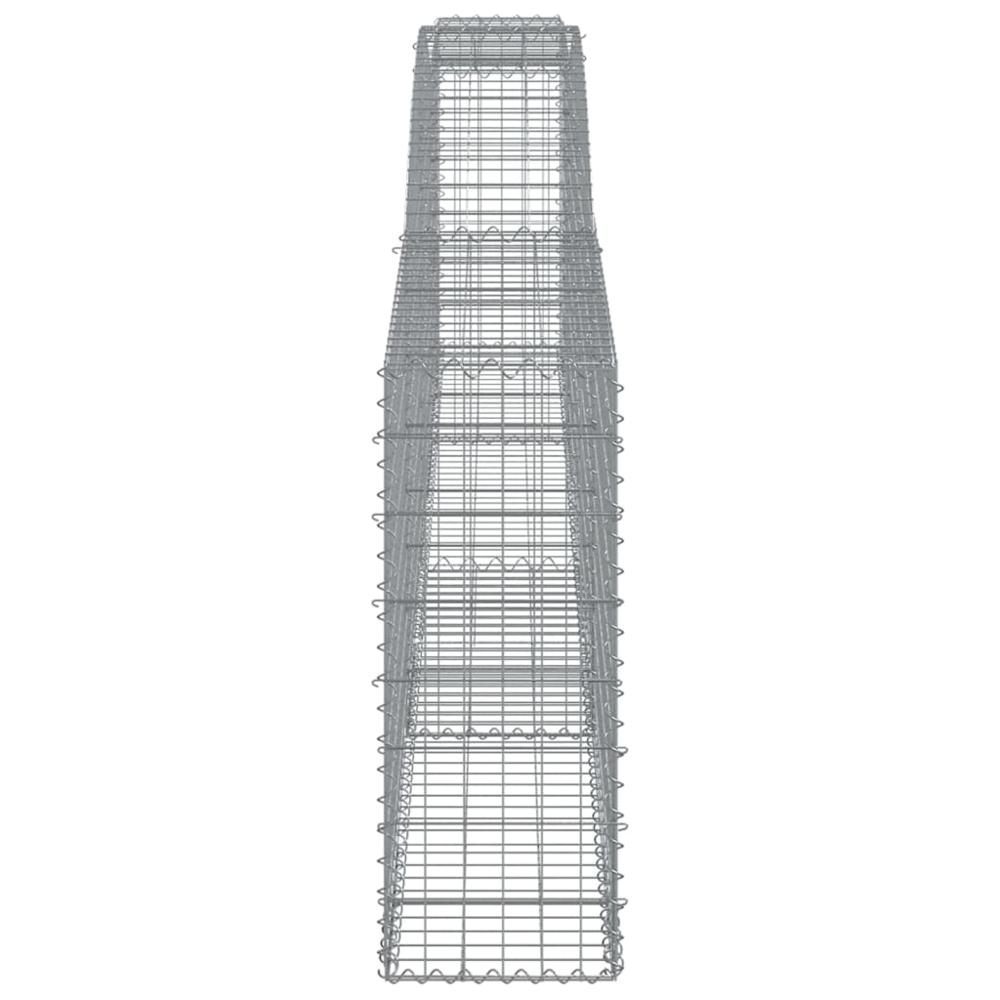 vidaXL Silver Galvanised Iron Arched Gabion Basket 400 x 30 x 80/100cm 3 Pack Image 3