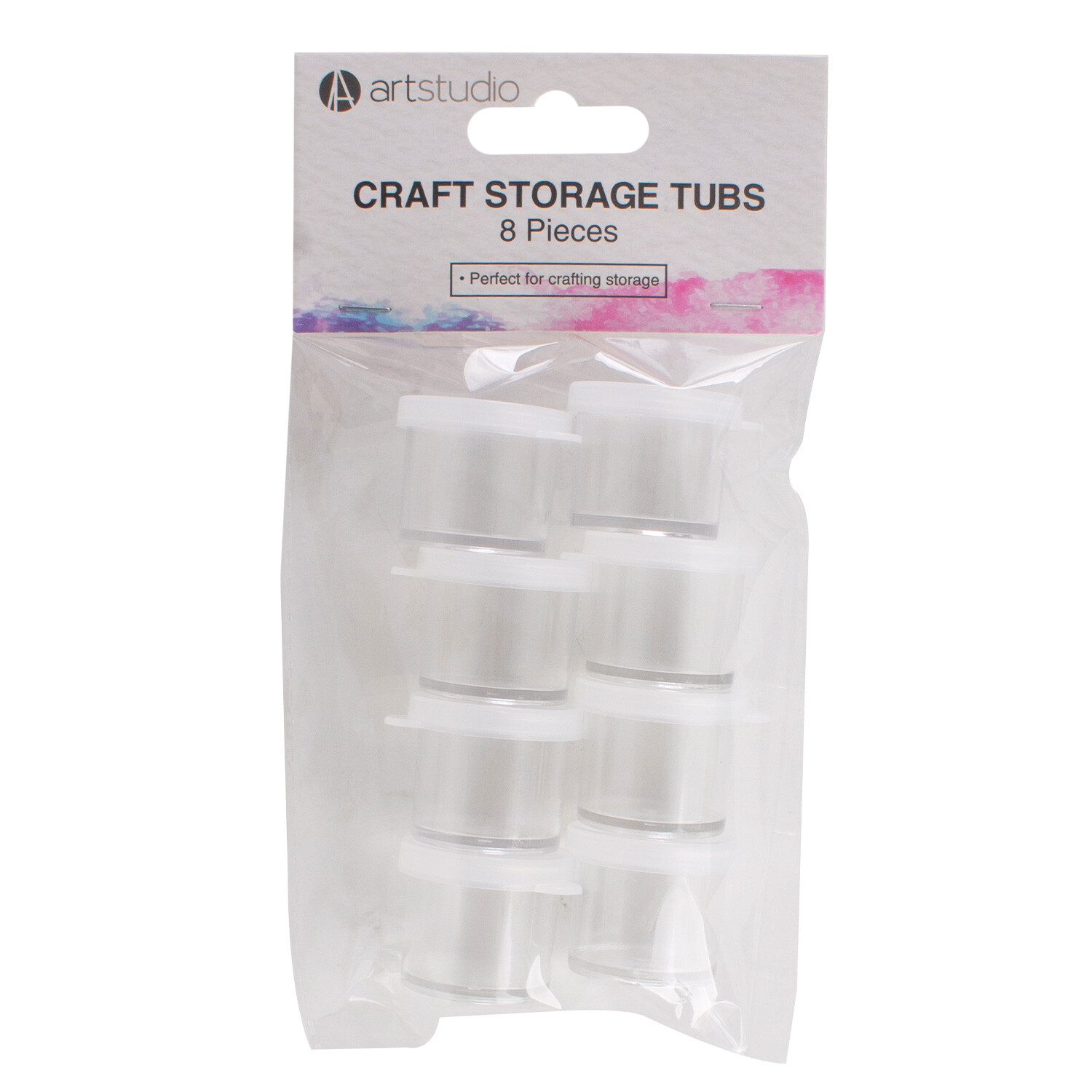 Pack of 8 Craft Storage Tubs - White Image