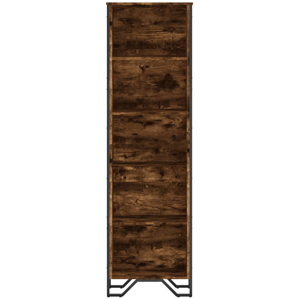 vidaXL 5 Shelf Smoked Oak Tall Bookcase Image 3