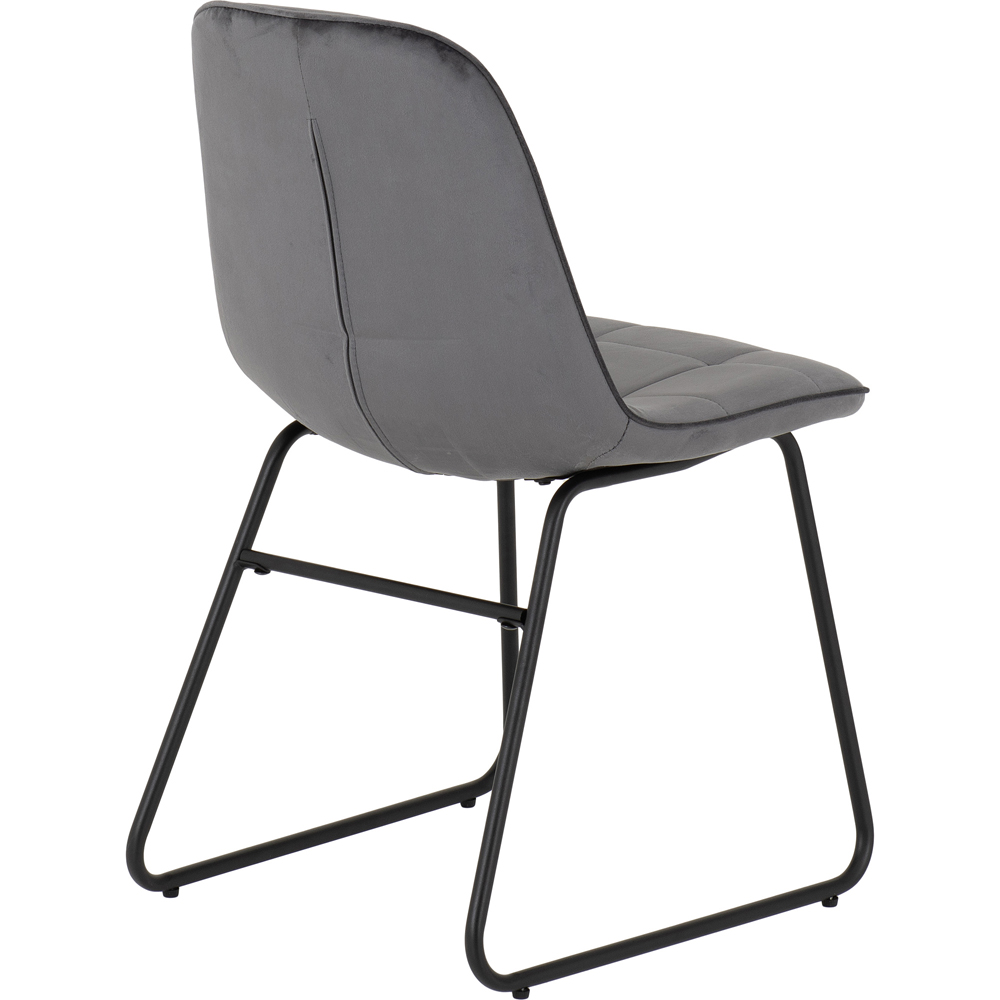Seconique Lukas Set of 2 Grey Velvet Dining Chair Image 5