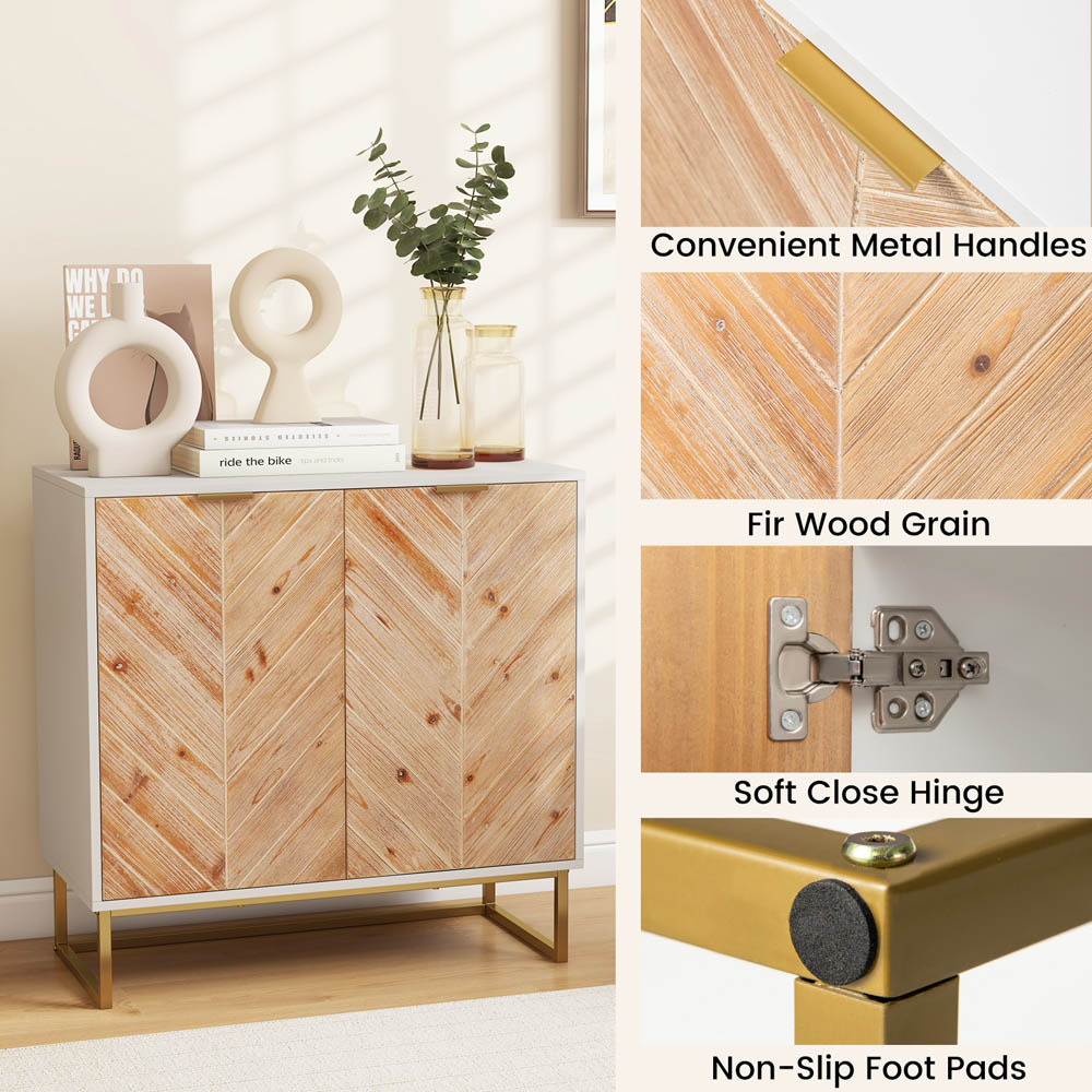 Costway 2 Door White Sideboard Image 4