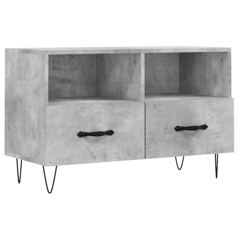 vidaXL 2 Drawer 2 Shelf Concrete Grey TV Cabinet Image 2