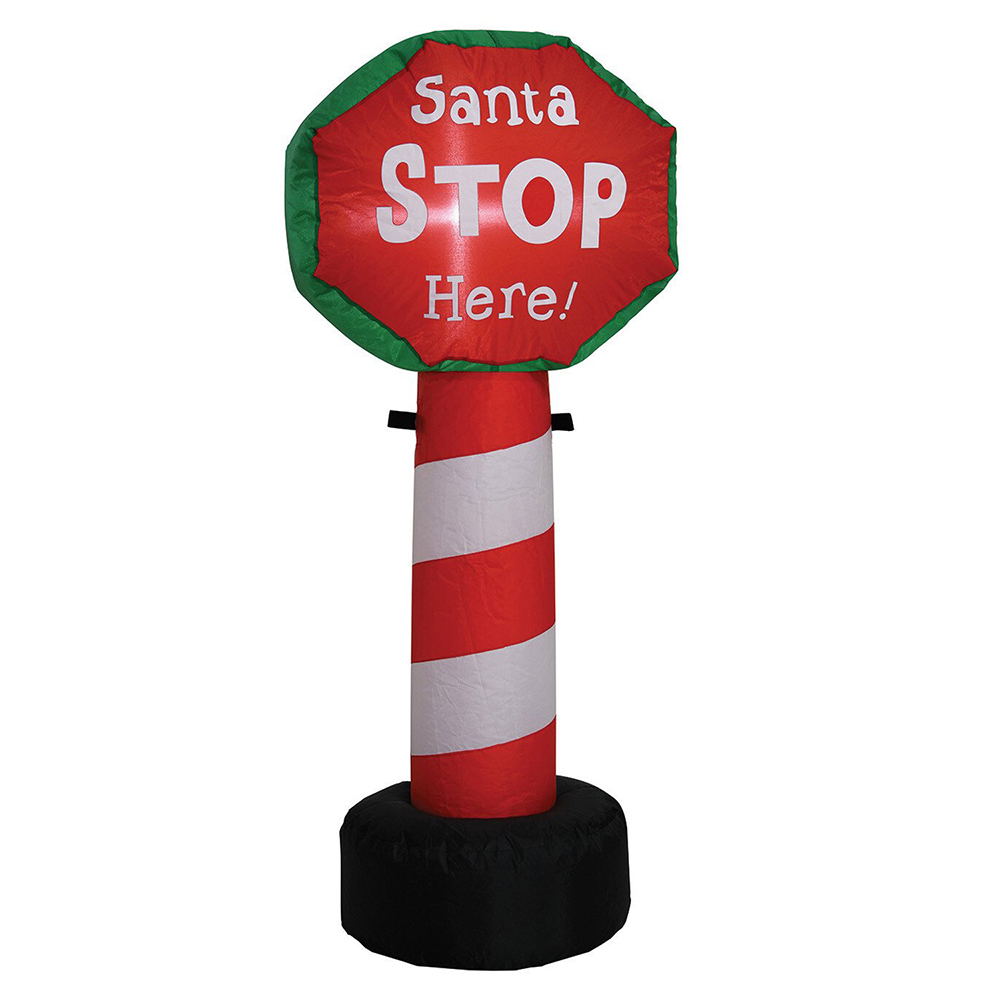 Inflatable Santa Stop Here 3.5ft Image 2