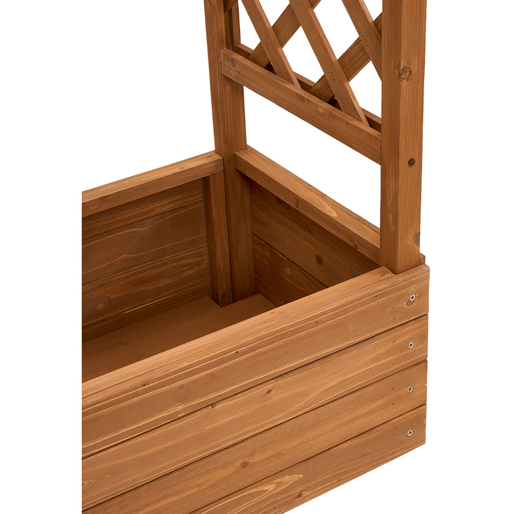 Living and Home Wooden Raised Garden Bed with Trellis and Hanging Roof Image 7