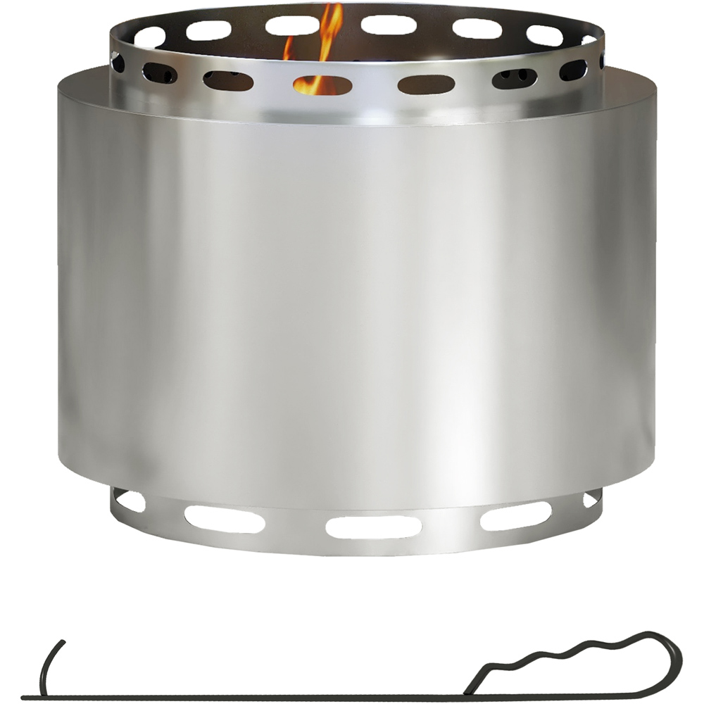 Outsunny Smokeless Silver Fire Pit Image 1
