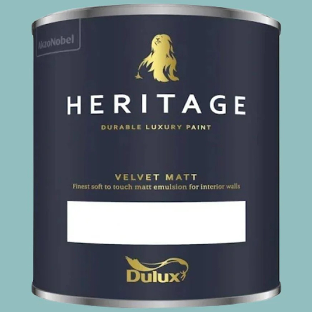 Dulux Heritage Walls and Ceilings Sky Blue Velvet Matt Emulsion Paint 1L Image 2