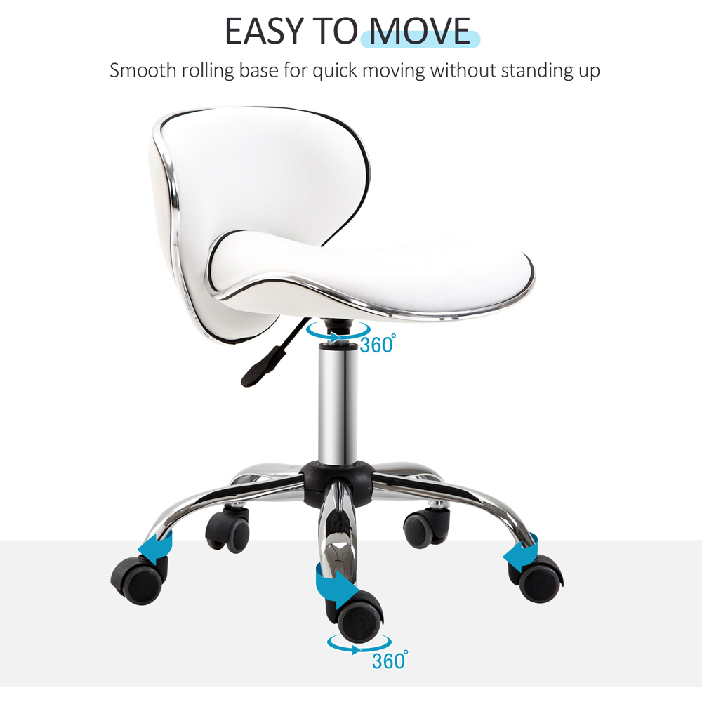 Portland White PU Leather Swivel Chair Image 5