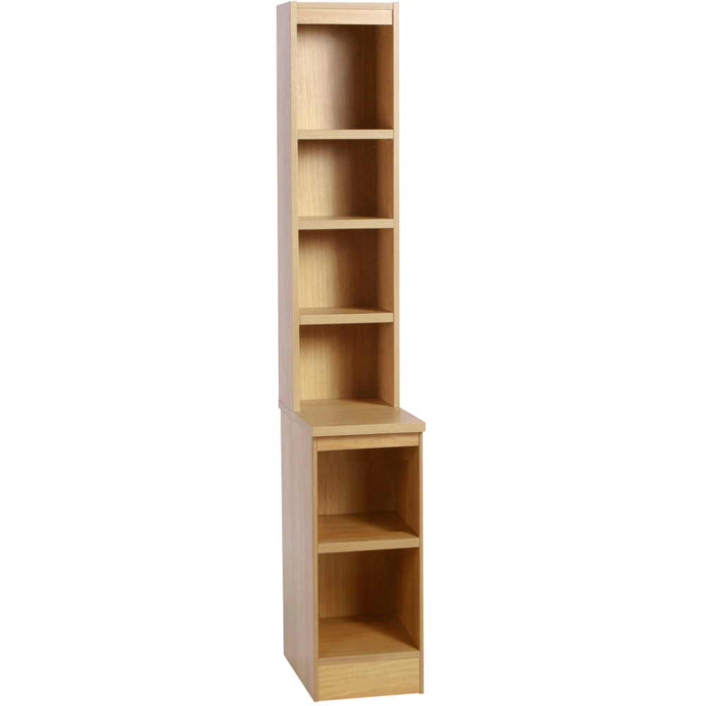 R White Cabinets 6 Shelf Brown Desk Height Bookcase with Hutch Image 2