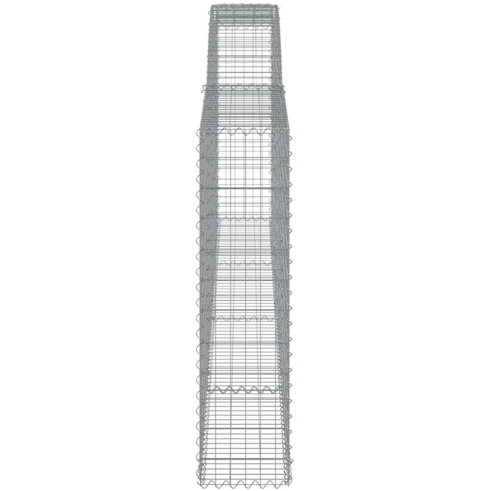 vidaXL Silver Galvanised Iron Arched Gabion Basket 400 x 30 x 120/140cm 8 Pack Image 3