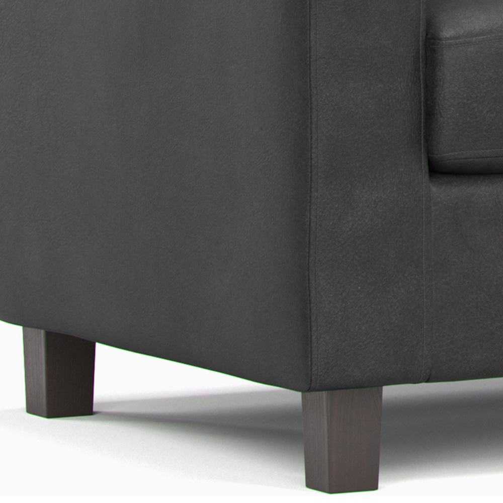 York 3 Seater Black Faux Leather Reversible L Shaped Corner Sofa Image 4