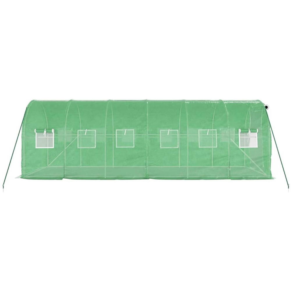 vidaXL Green Polyethylene Galvanised Steel Frame 19.6 x 6.5ft Greenhouse Image 4