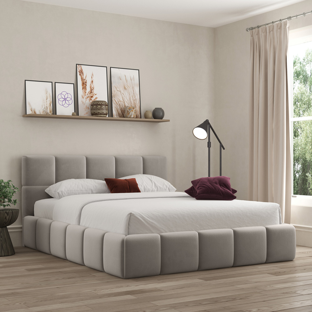 DS Living Ovella Small Double Pebble Cubed Bed Frame Image 4