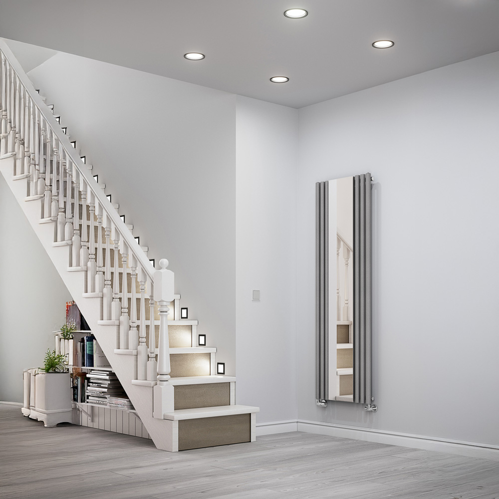 Terma Rolo Mirror 2854 BTU Salt n Pepper Radiator 1800 x 590mm Image 6