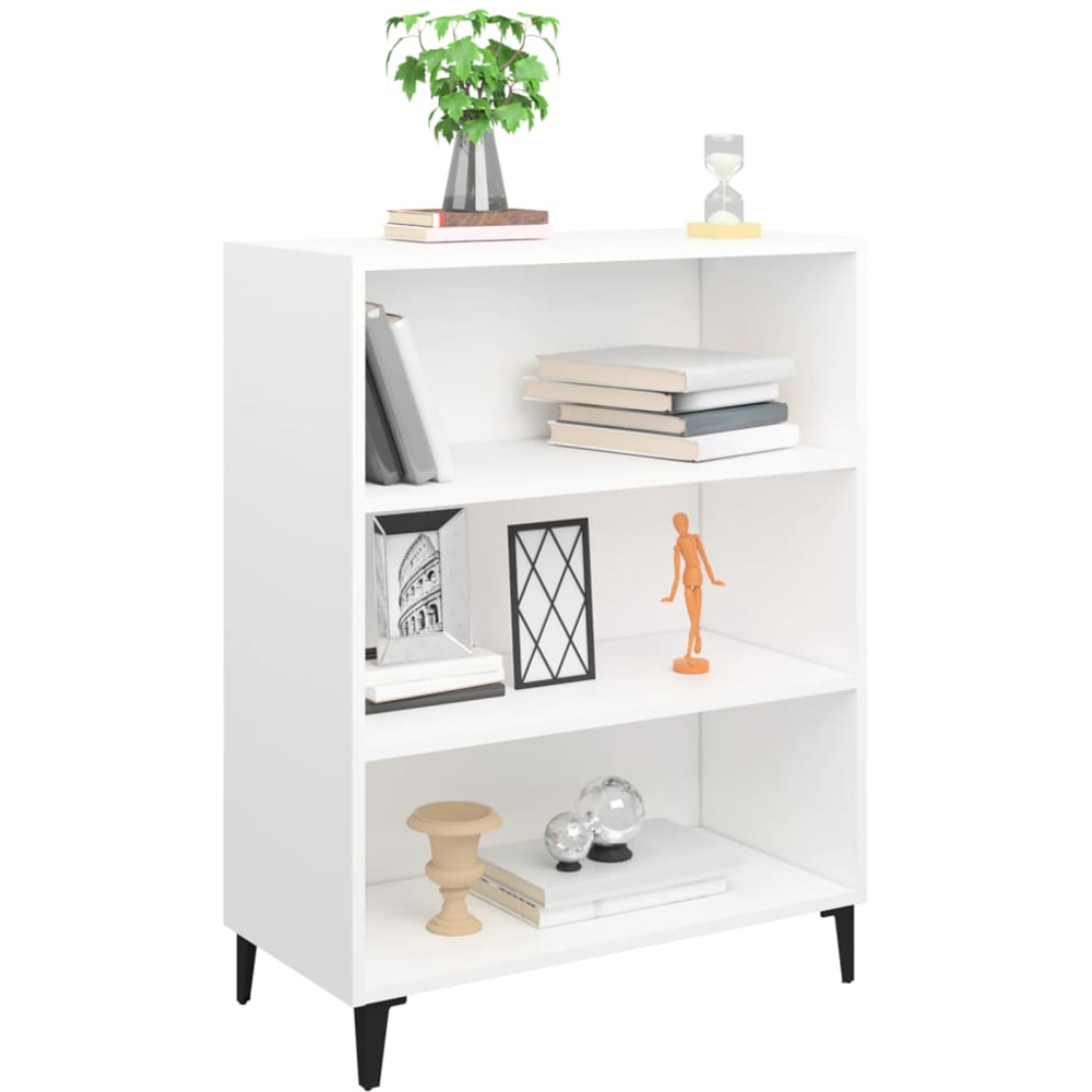 vidaXL 3 Shelf White Sideboard Image 6