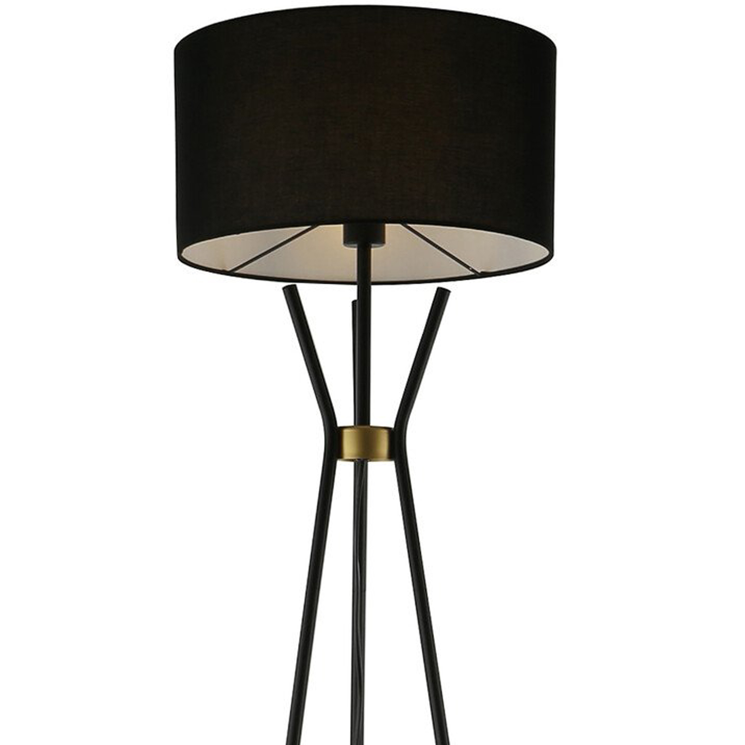 Camden Floor Lamp with Shelf - Black and Gold Image 6