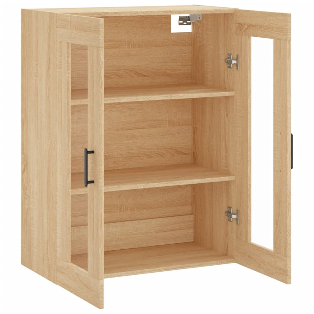 vidaXL 2 Glass Door Sonoma Oak Wall Mounted Cabinet Image 7