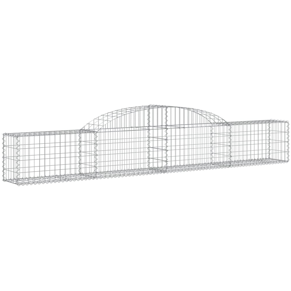 vidaXL Silver Galvanised Iron Arched Gabion Basket 300 x 30 x 40/60cm 3 Pack Image 1