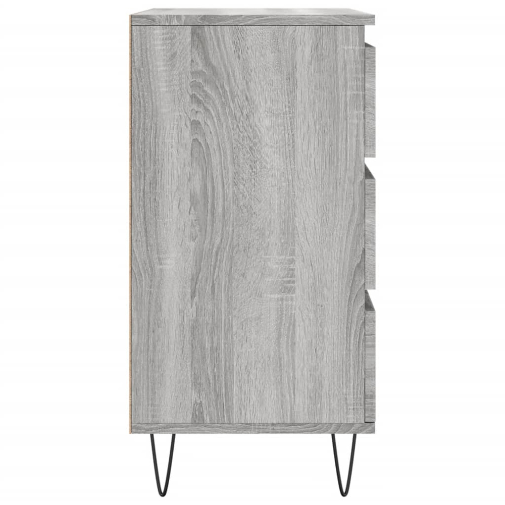 vidaXL 3 Drawer Grey Sonoma Wooden Sideboard Image 7