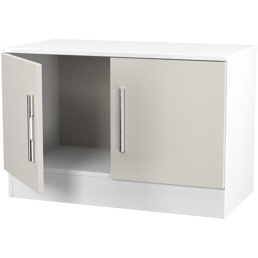 Crowndale Contrast 2 Door Grey Matt and White Compact Storage Unit Ready Assembled Image 6