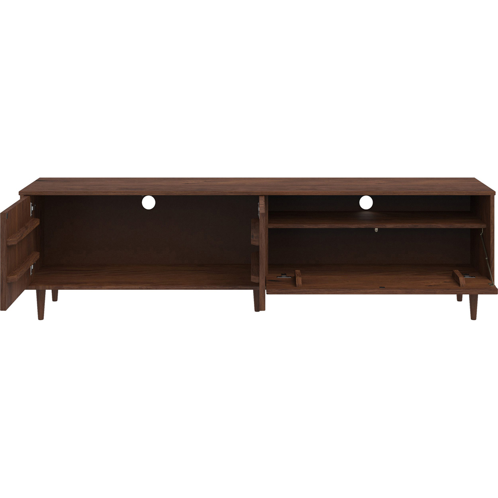 Loft24 Jerzy 2 Door Single Flap Door Stained Wax Lowboard Storage Cabinet Image 5