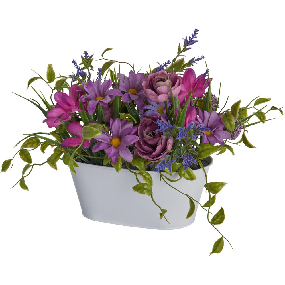 Wilko Faux Flowers in Window Box Lavender Mix Image 1