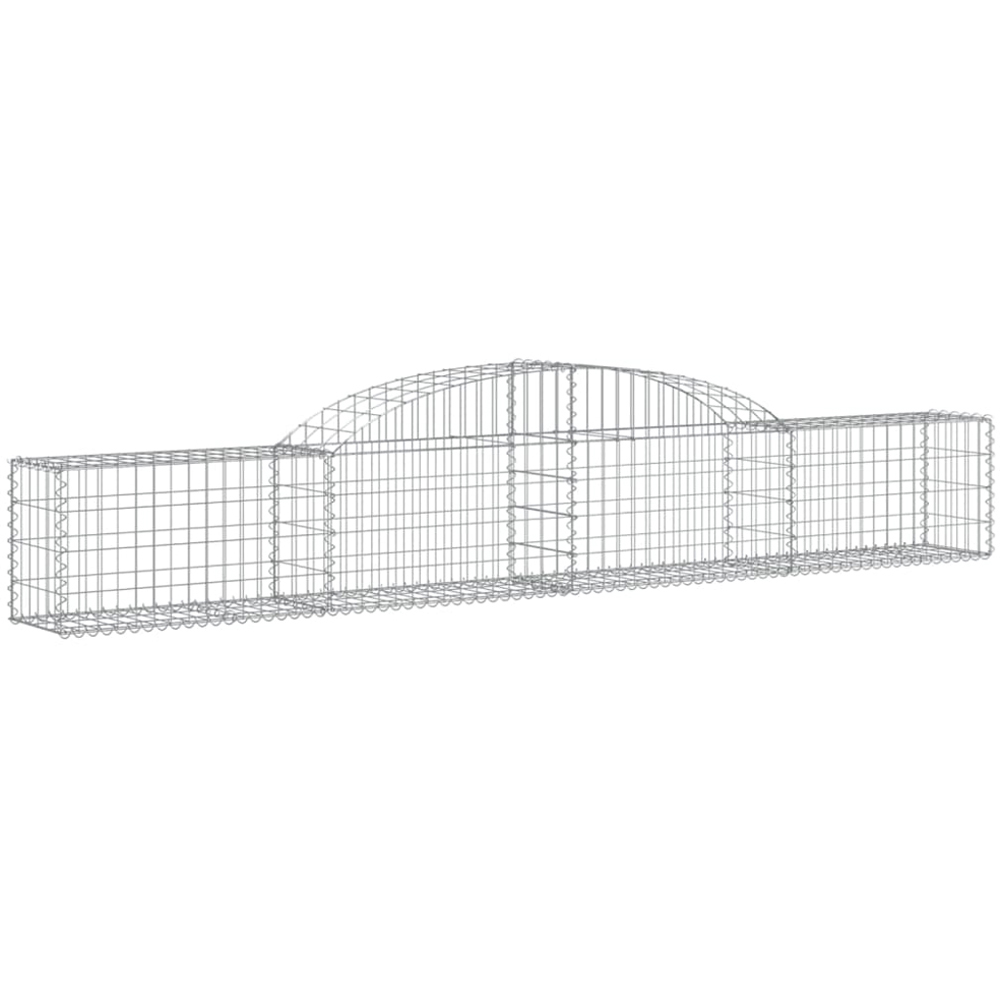 vidaXL Silver Galvanised Iron Arched Gabion Basket 300 x 30 x 40/60cm 7 Pack Image 1