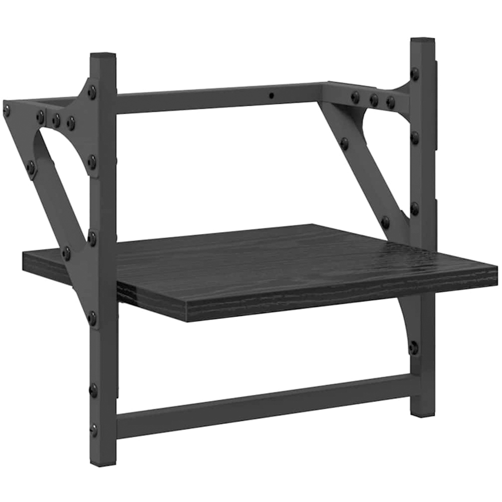vidaXL 9 Shelf Black Oak Wall Shelf Set of 6 Image 4
