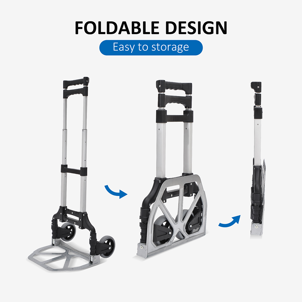 HOMCOM Aluminium Heavy Duty Foldable Hand Truck Trolley 70kg Image 6
