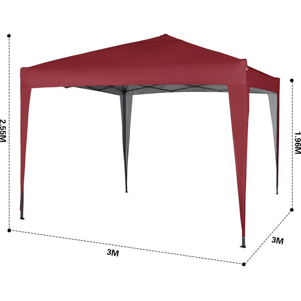 Red 3 x 3m Pop Up Outdoor Gazebo Image 9
