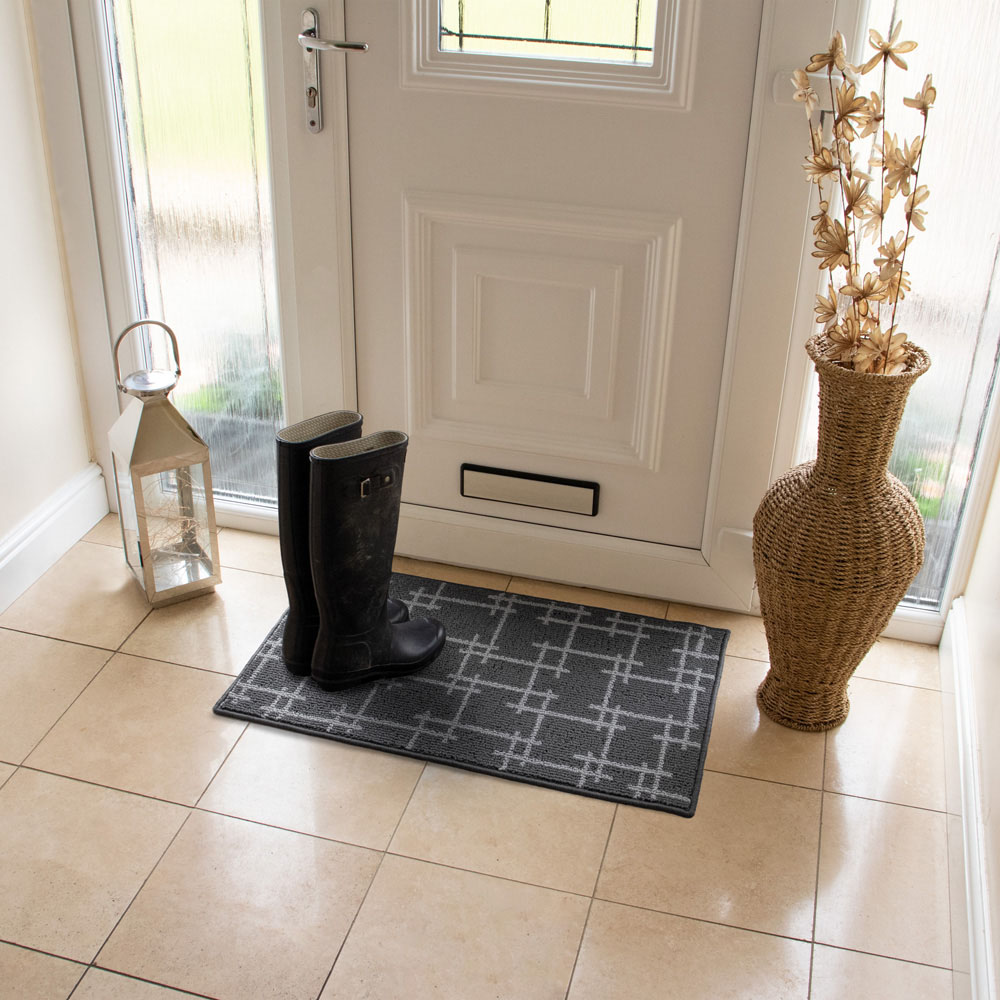 JVL Vector Grey Indoor Machine Washable Doormat 50 x 80cm Image 8