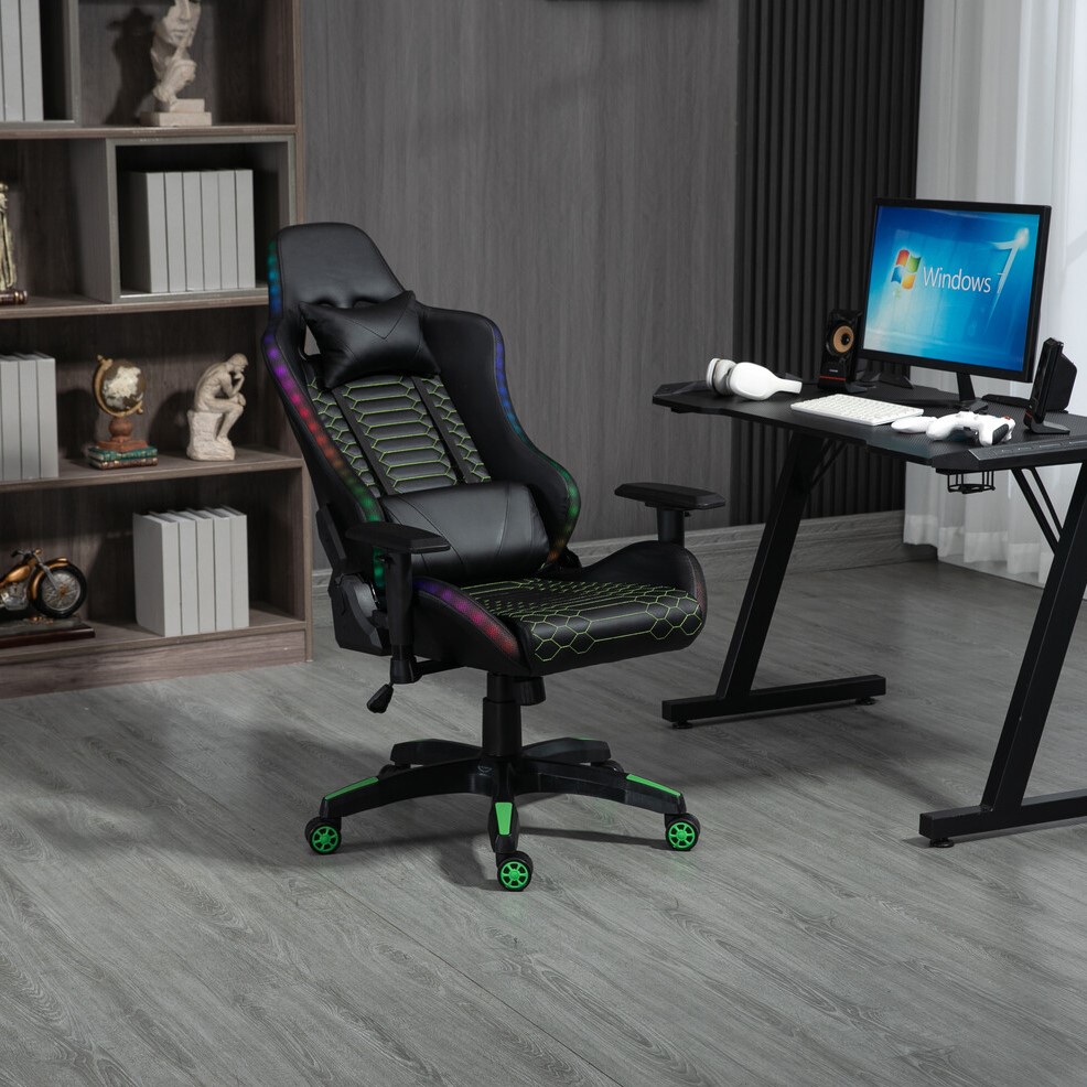 Triton LED Gaming Chair - Black Image 1