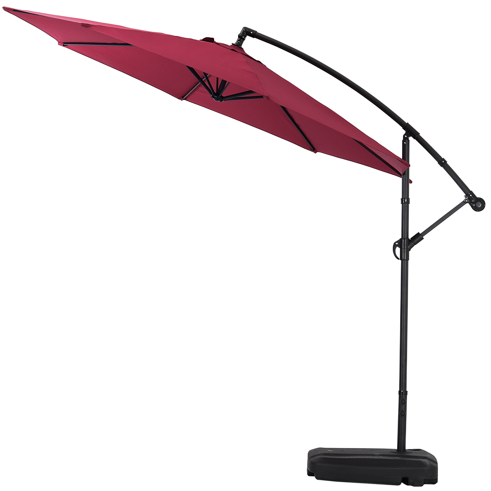 Living and Home Red Garden Cantilever Parasol with Rectangular Base 3m Image 4