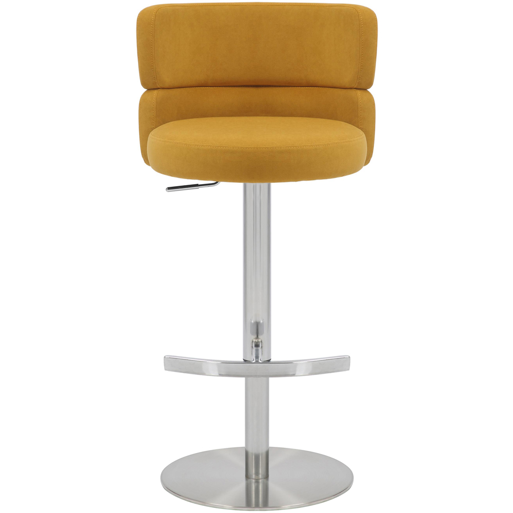 Portland Luna Mustard Adjustable Swivel Bar Stool Image 2