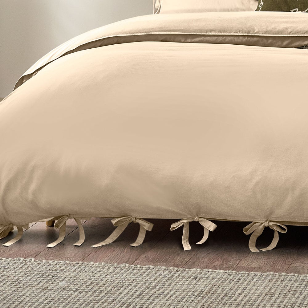 Yard Mallow Bow Tie Single Linen Duvet Set Image 4