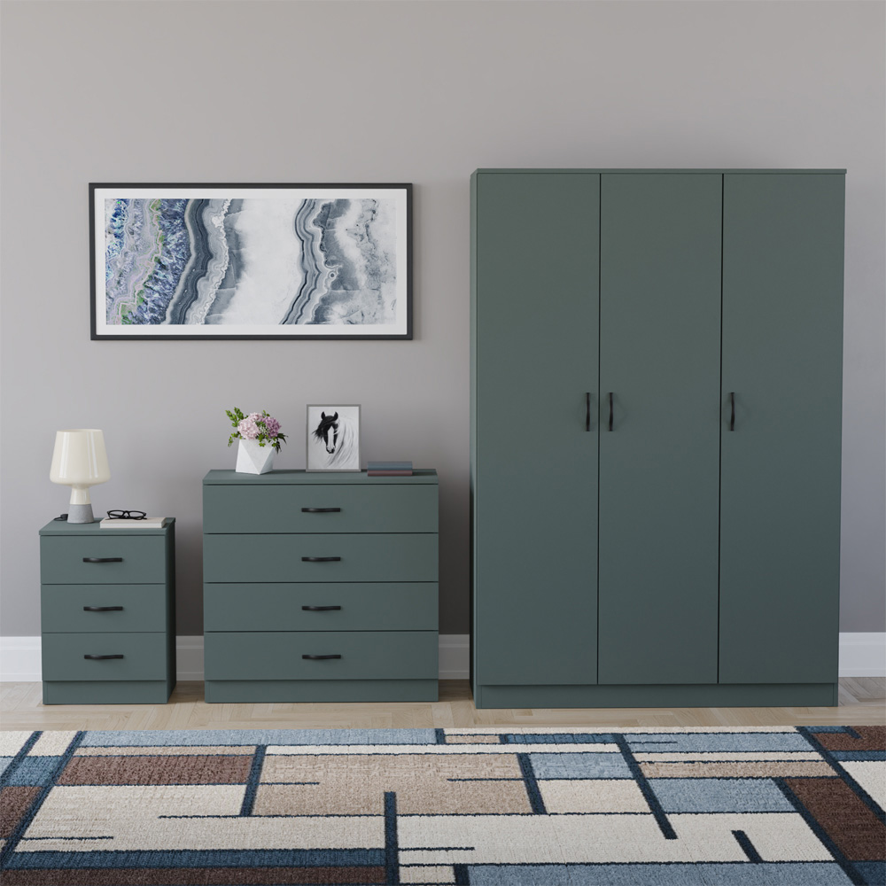 VIDA DESIGNS Riano Green 3 Piece Bedroom Furniture Set Image 2