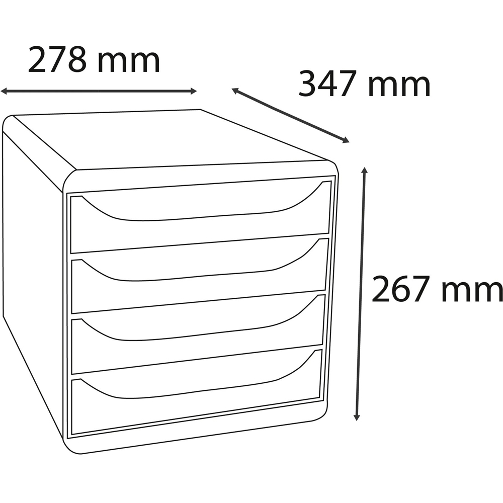 Exacompta Skandi 4 Drawer Pacific Blue Big Filing Box Image 9