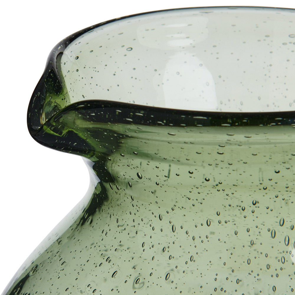 Wilko Green Bubble Glass Jug Vase Image 5