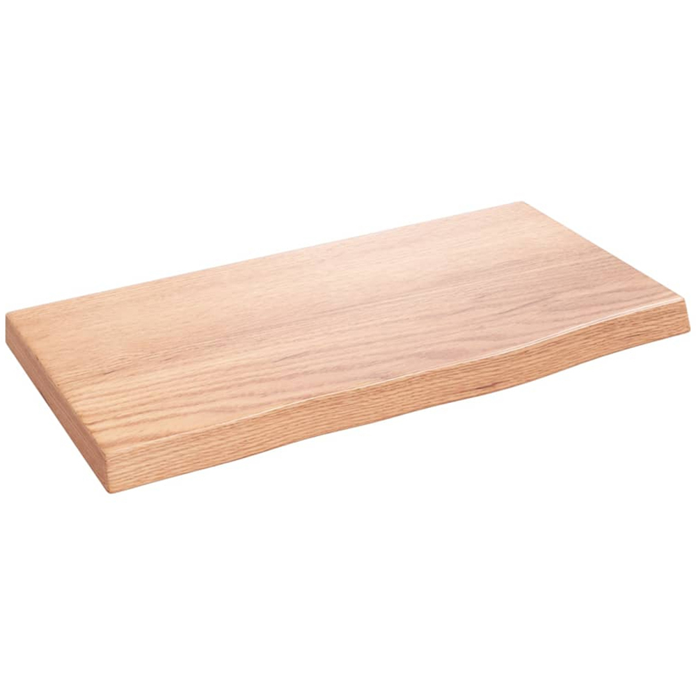 vidaXL 40 x 20 x 2cm Light Brown Solid Oak Wall Shelf Image 1