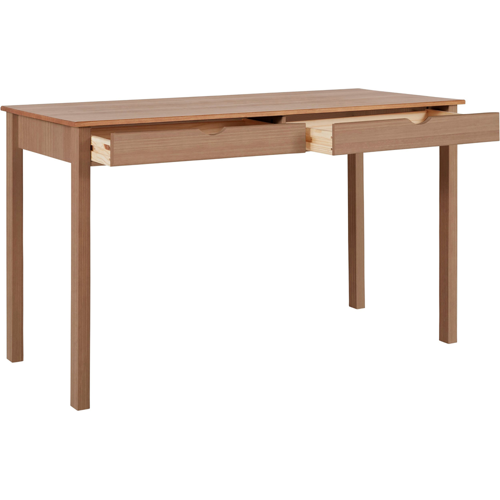Loft24 Gava 2 Drawer Scandinavian Desk Oak Image 3