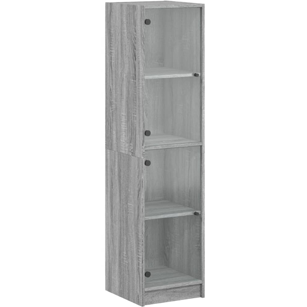 vidaXL 2 Glass Door Grey Sonoma Highboard Image 2