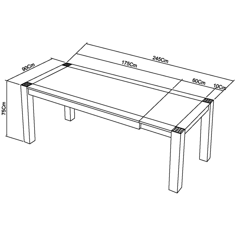 Bentley Designs Turin 8 Seater Light Oak Medium End Extending Table Image 7