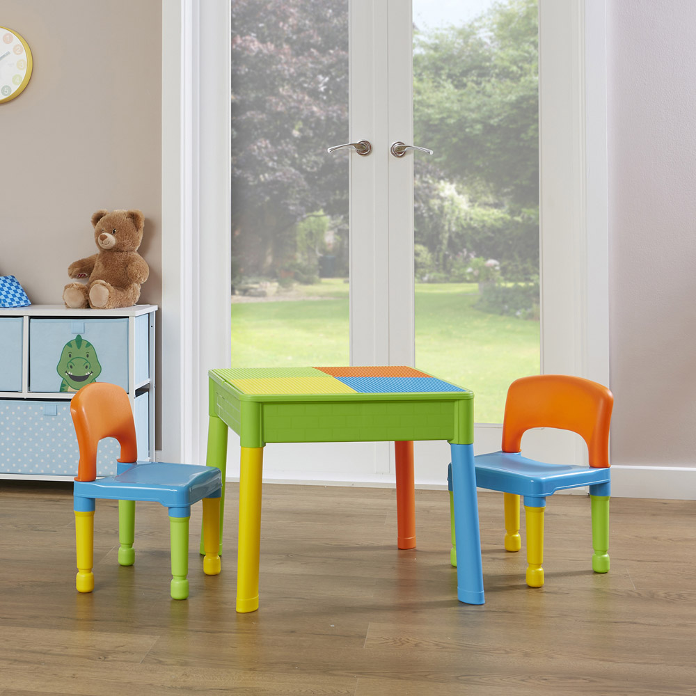 Liberty House Toys Kids 5-in-1 Multicoloured Activity Table and 2 Chairs Set Image 6