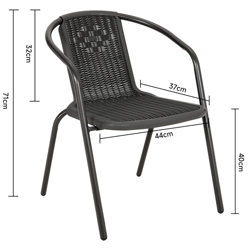 Living and Home Wicker 2 Seater Square Bistro Set Image 7