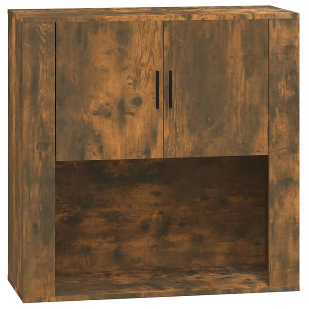 vidaXL 2 Door Single Shelf Brown Wall Cabinet Image 2