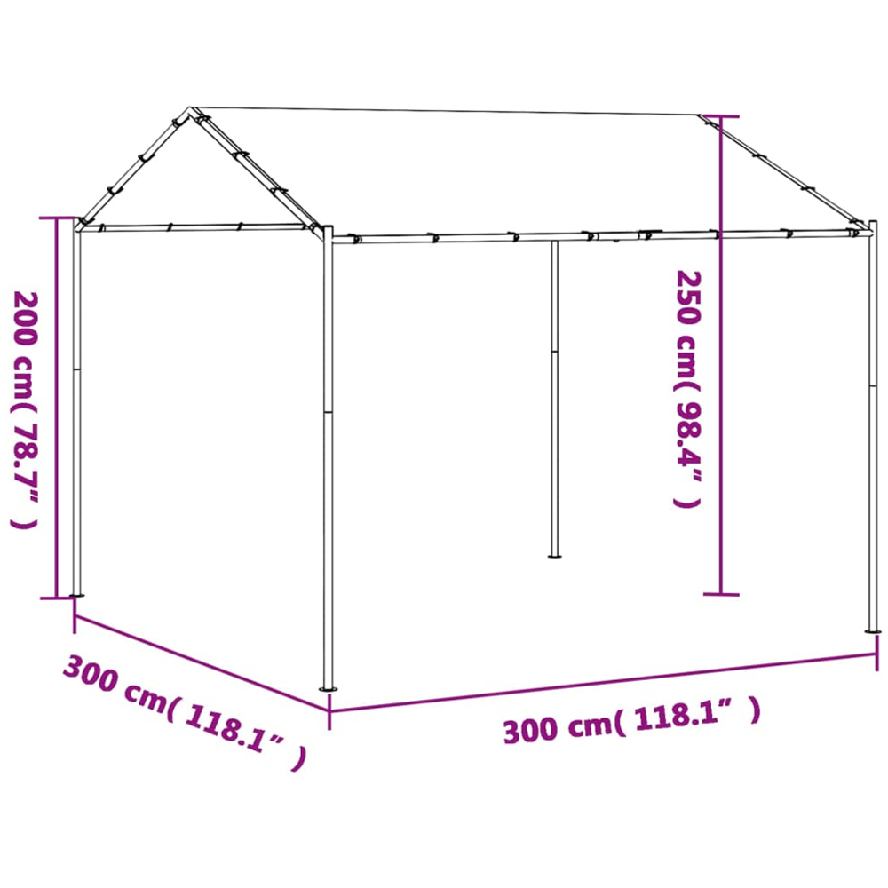 vidaXL 3 x 3m Anthracite Canopy Tent Image 6
