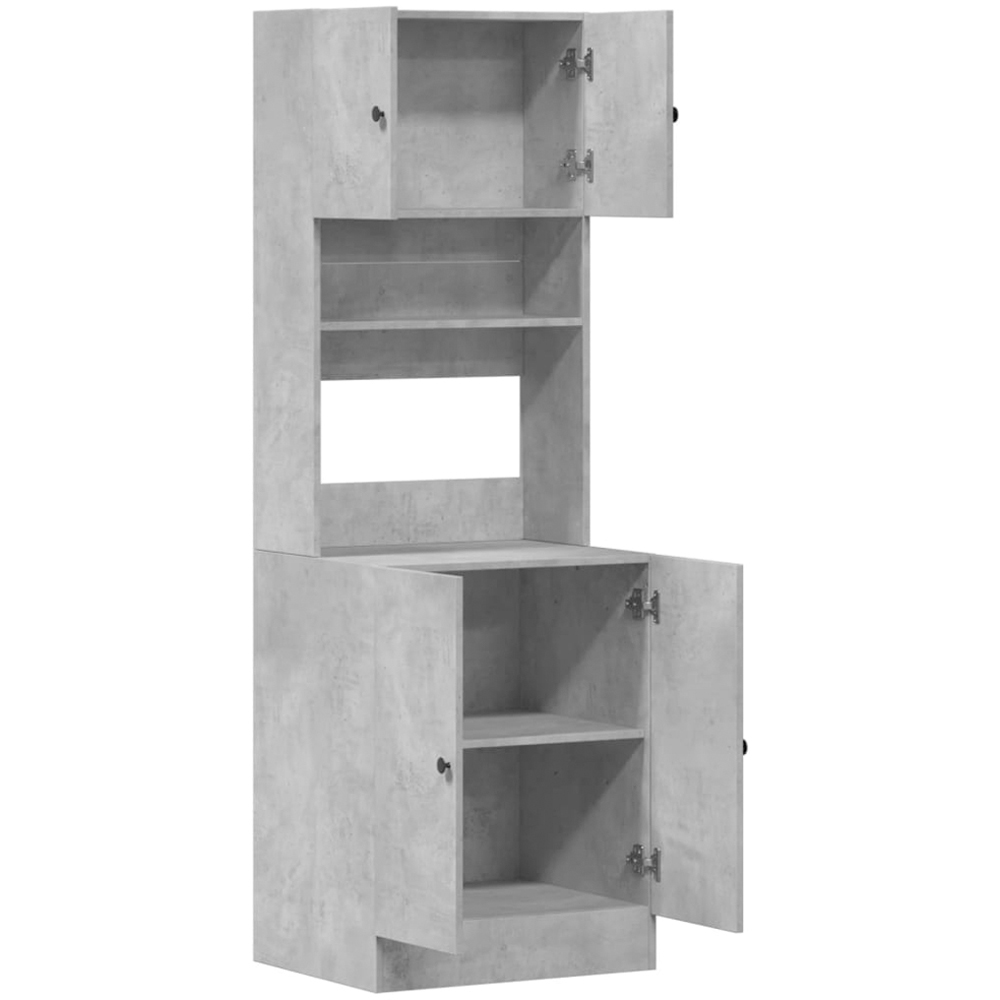 vidaXL 4 Door Single Shelf Concrete Grey Kitchen Cabinet Image 3